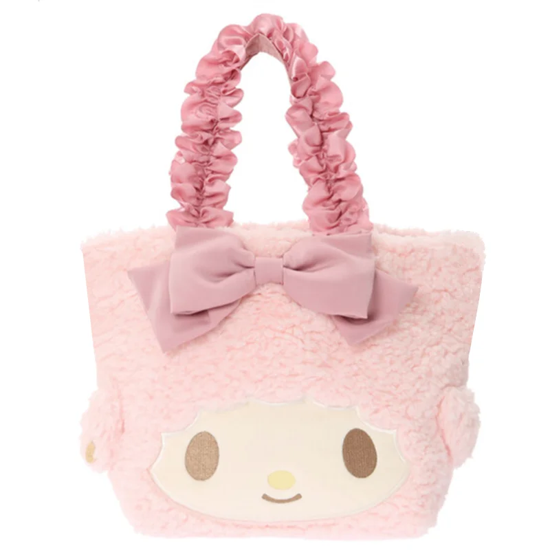 

Cute My Sweet Piano Plush Hand Bags Handbags for Women Lolita Kawaii Pink Top Handle Bag Ladies Anime Ruched Frills Toto Bag