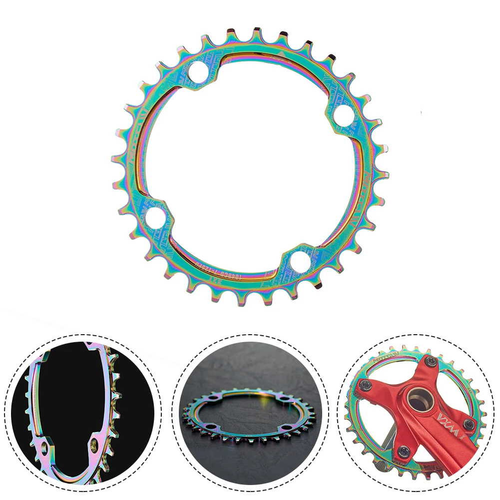 

Bicycle Single Speed Sprocket 104BCD Positive And Negative Tooth Disc 32T 34T 36T 38T Colorful Crankset MTB Bike Accessories