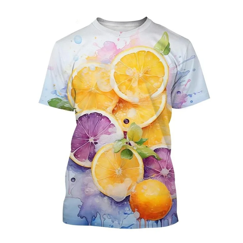 Футболка унисекс с забавным фруктовым узором мужская футболка 3D принтом лимона