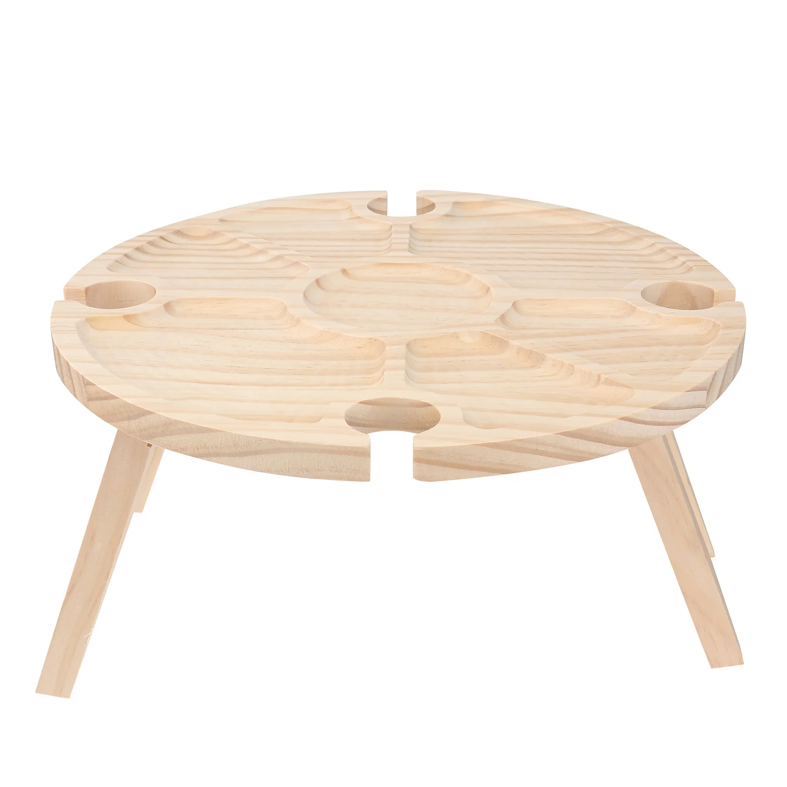 

1Pc Picnic Glass Rack Outdoor Table Collapsible Wooden Table Khaki