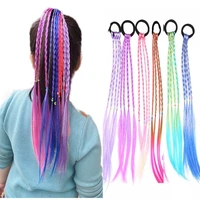simple kid elastic hair band rubber band hair accessories kids wig headband girls twist braid rope headdress child styling tools