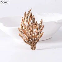 donia jewelry explosive high end aristocratic glass wheat ear inlaid alloy brooch crystal bridal corsage