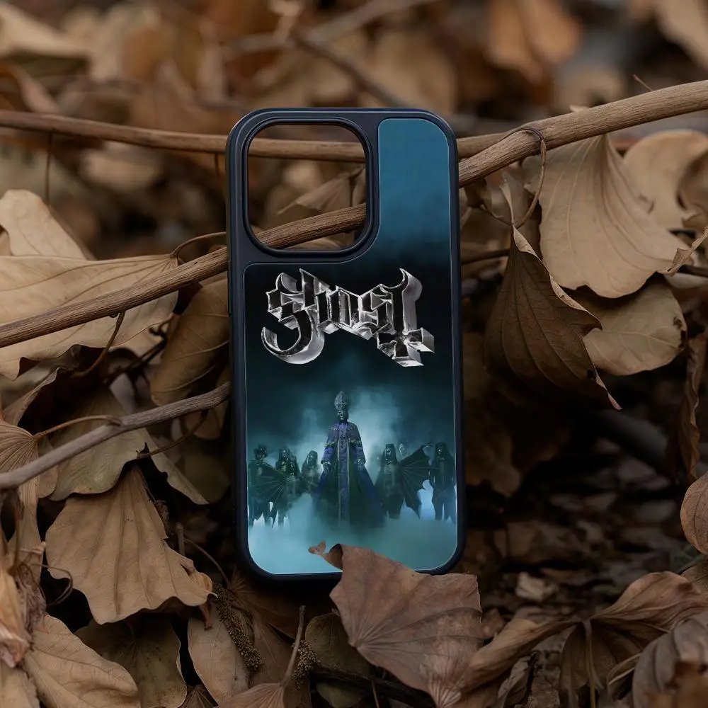 Фото Чехол для телефона G-Ghost Band для iPhone 17, 16, 15, 14, 13, 12, Pro Max Plus, черная рамка, акриловый твердый корпус из углеродного волокна №1