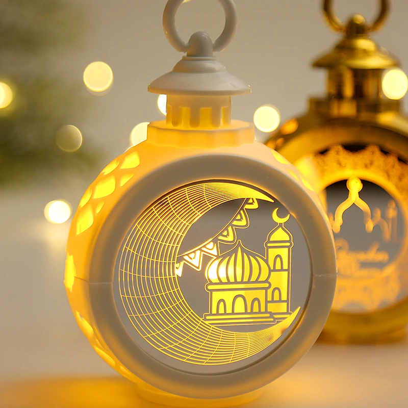 

Muslim Ramadan Festival LED Light Ornament EID Mubarak Lantern Pendant Gurbang Ramadan Decoration for Home Kareem Eid Al Adha