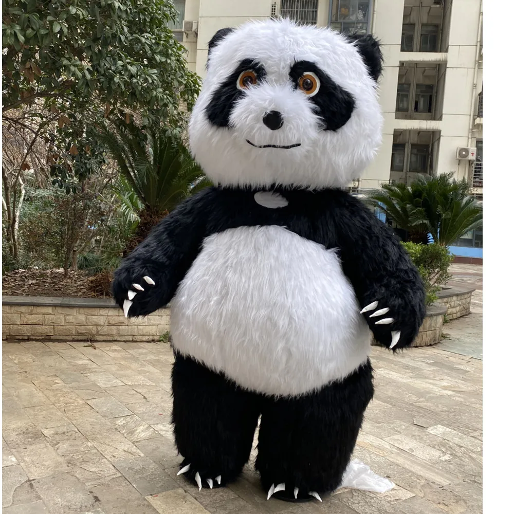 

[Распродажа] 2 м панда талисман длинный мех надувная Панда косплей костюм милая ходящая панда