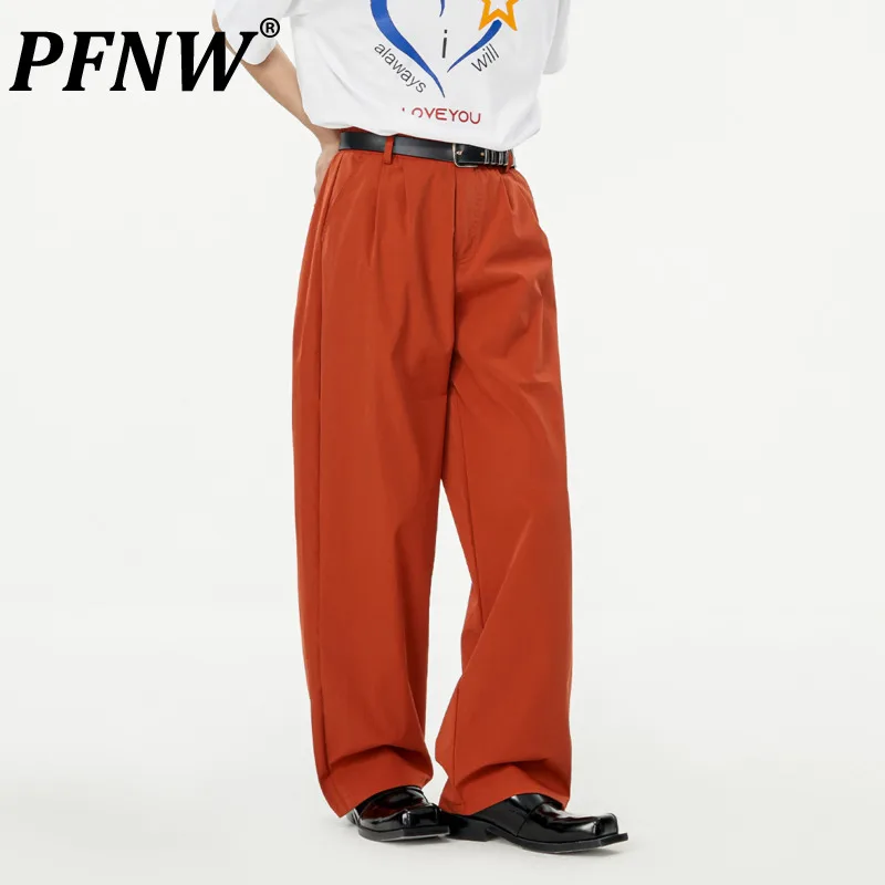 

Брюки PFNW мужские Плиссированные, модные прямые свободные штаны в винтажном японском стиле, повседневные шикарные штаны с карманами, 28A0324, ве...