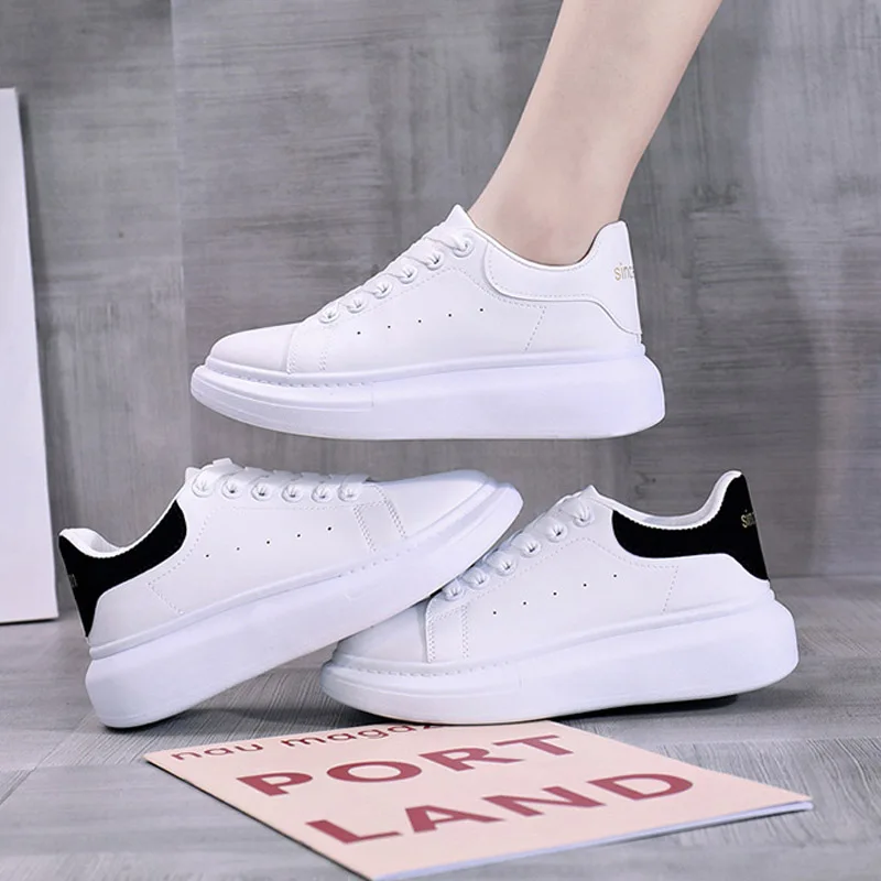 Couple Ins Small White Shoes Men Women Vulcanized Shoes 2023 New Student Skate Shoes Fashion Thick Bottom Increased Casual Shoes