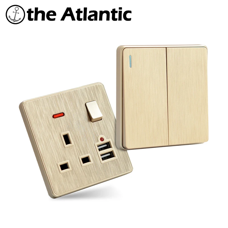 

Розетка сетевая 13 а с двумя USB-портами и индикатором яркости А