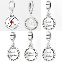 diy pendants beads for jewelry making pandola charm necklace bracelet for women accessories white angel love of family letters
