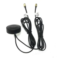 combined antenna small round type gps active4g gsm with nut extension cable sma male connector