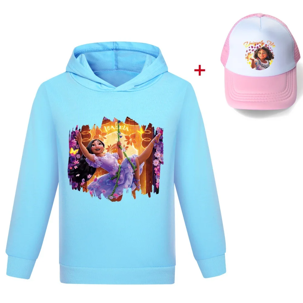 

2022 New Disney Encanto Hoodie Harajuku Men's Women's Fashion Hug Sweatshirt Spring and Autumn Long Sleeve + Hat 2-16Y