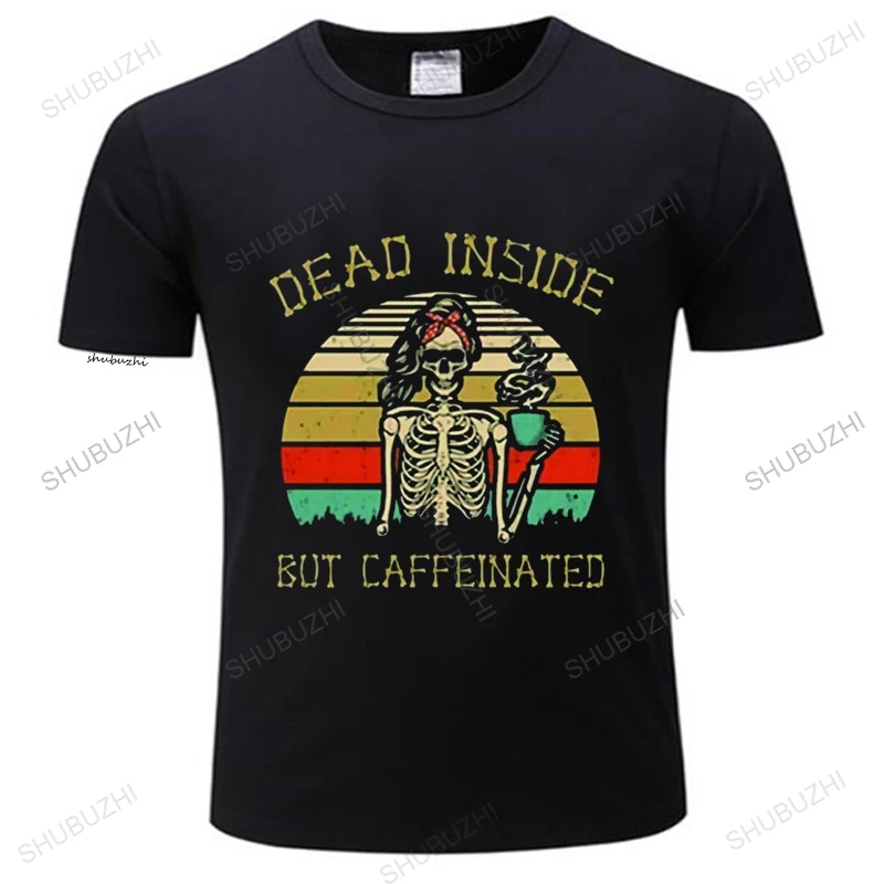 

Dead Inside But Caffeinated T Shirt Skull Coffee Lovers Awesome Design Great Gift Funny Casual T-Shirt