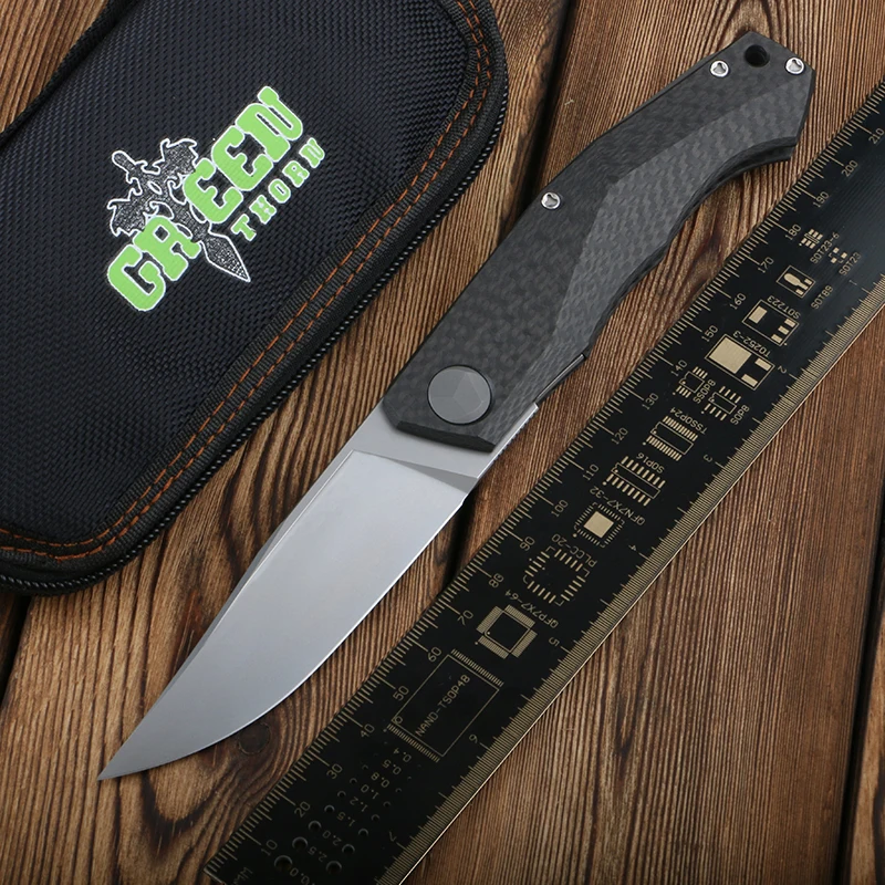 зеленый шип PERO складной нож VG10 лезвие + углеродное волокно ручка полевой