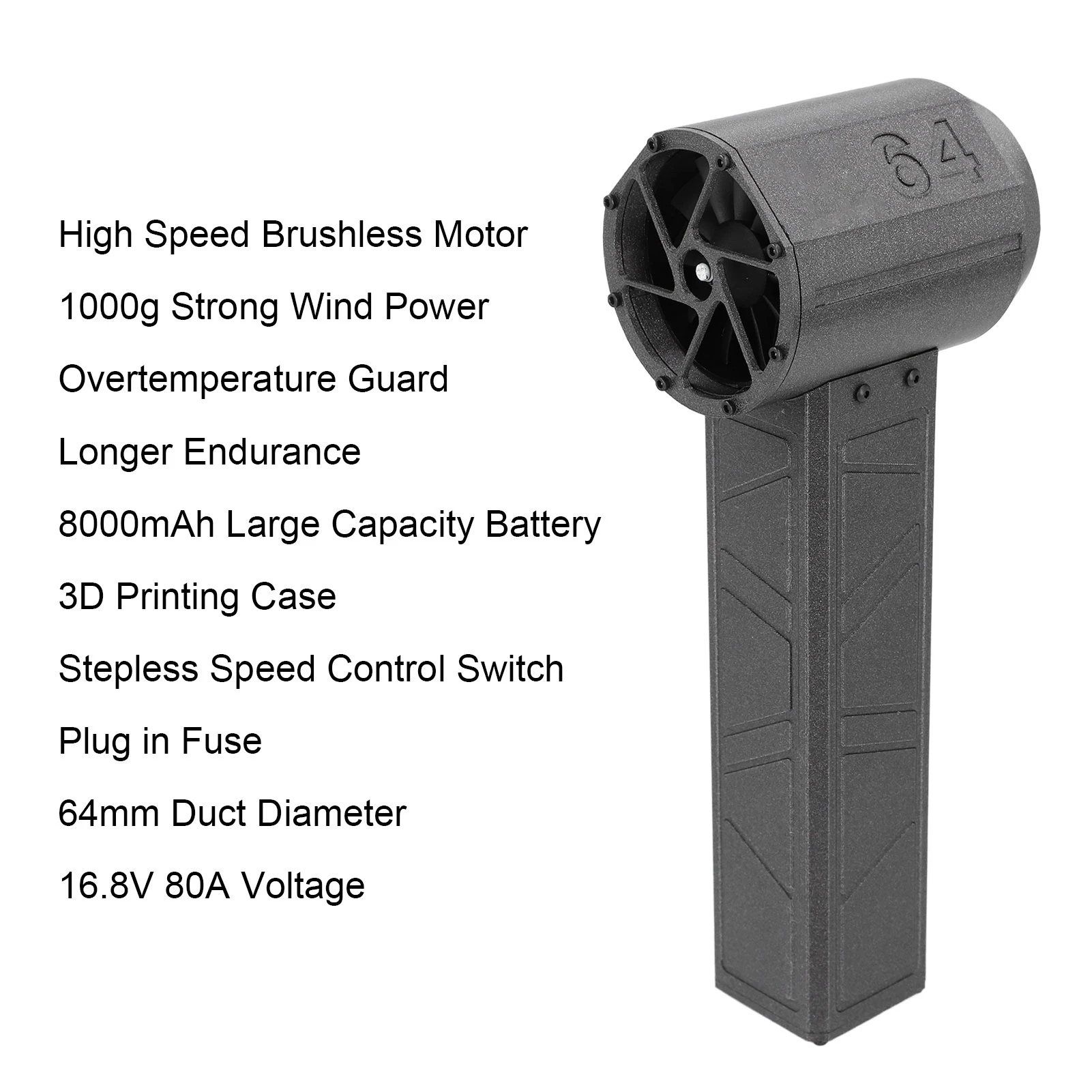 Беспроводной турбинный вентилятор 16 8 в 80 А 8000 мАч