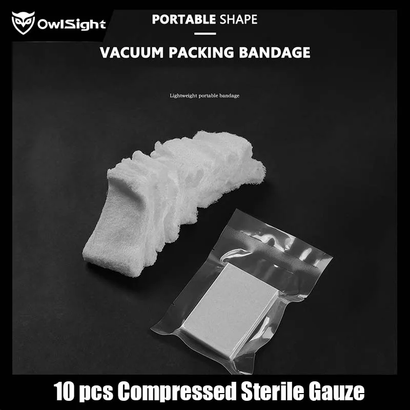 

OwlSight First Aid Compressed Sterile Gauze,Emergency Medical Dressing, Hemostatic Control Bandage Vacuum Packaging Gauze Roll