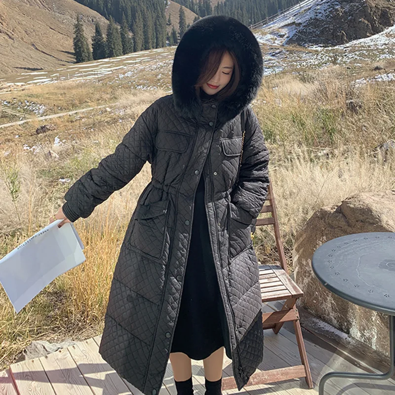 Over-knee Cotton-padded Jacket Women's New Ultra-long Bread Was Thinner Students To Ankle Down Cotton-padded Jacket