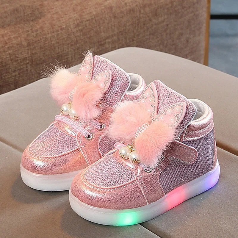 Size 21-30 Children's Led Sneakers Girls Glowing Kids Shoes for Girls Luminous Girls Sneakers Baby Kid Shoes with Backlight Sole