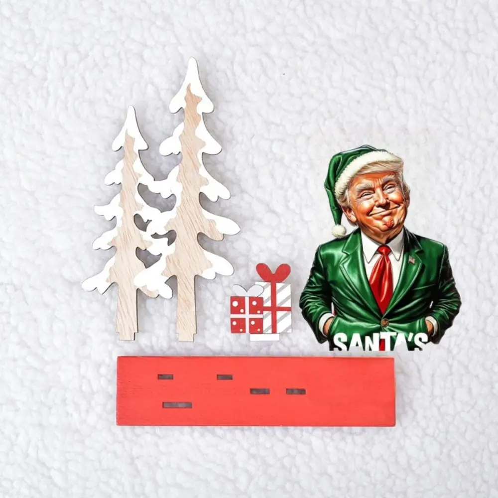 Новый деревянный президентский орнамент Трампа многоцветный мультяшный 3D кулон