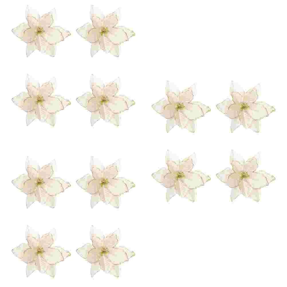

Flowerartificial Poinsettia Christmas Decors Flowerspoinsettias Supplies Redwreath Adornments Simulation