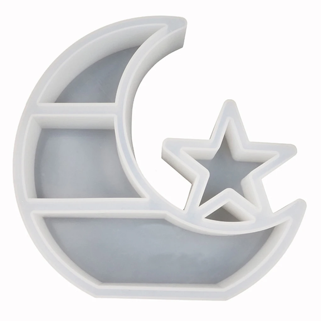 

DIY Craft Storage Mold Moon Star Shape Mold Bead Button Organizer Box Bead Storage Container Crystal Box Tray Silicone Decorate