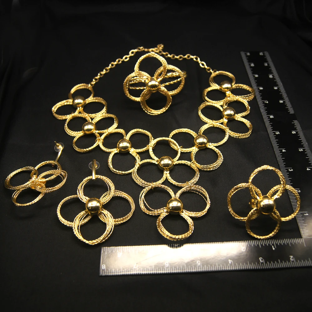 Yuleili бразильские золотые серьги ожерелье комплект ювелирных изделий красивый