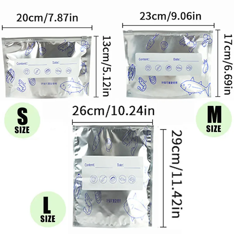 Многоразовые алюминиевые пакеты для продуктов, легкое время