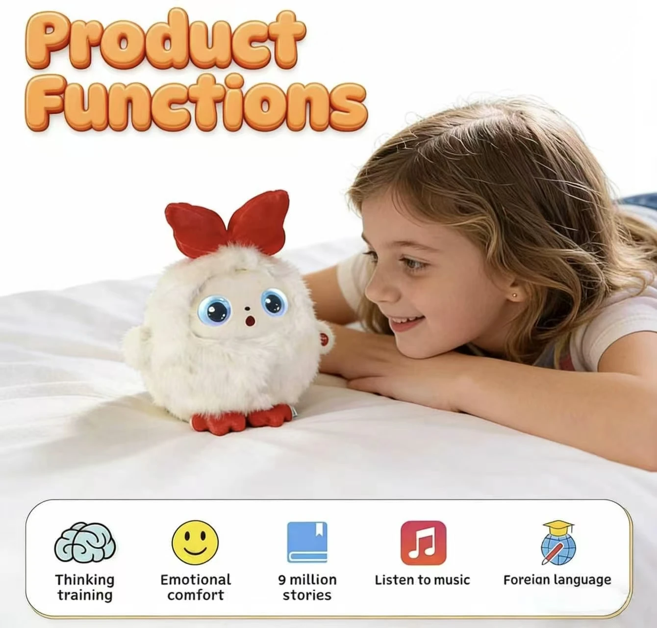 Фото Интерактивная игрушка-робот ChatGPT AI Plush Pet с наполнителем из ПП-хлопка, распознаванием жестов и лиц №2