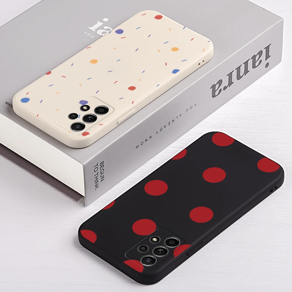 

Polka Dot Painted Case For Samsung Galaxy A73 A53 A52 A52S A72 A71 A51 A33 A32 A23 A22 A13 A12 A21S Antifall Silicon Cover Funda
