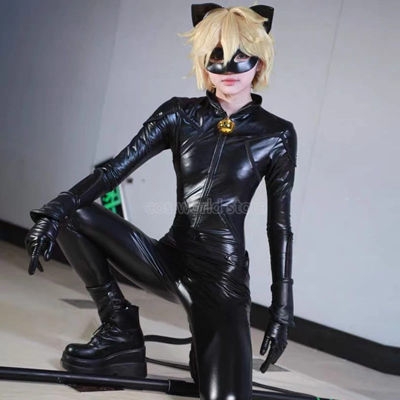 Косплей костюм кошка ZOBOTT черный искусственная кожа