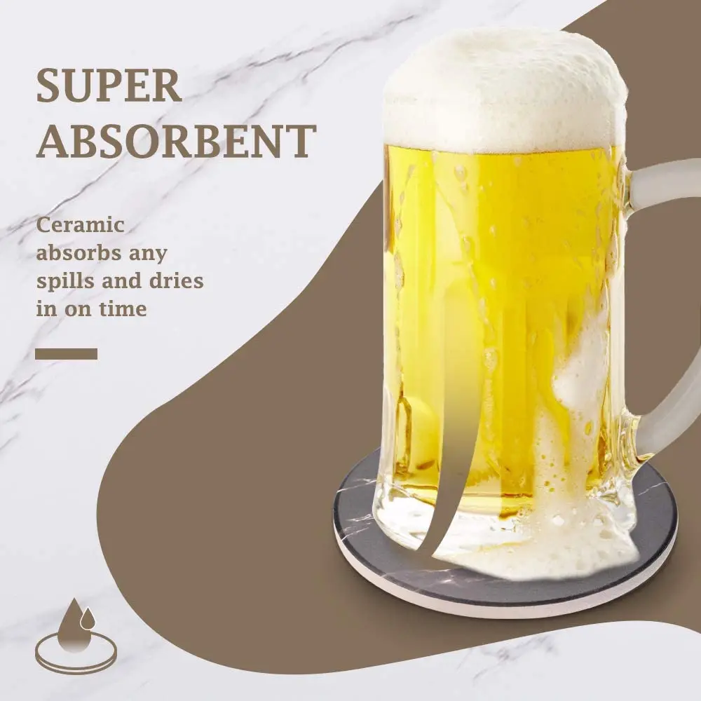 Подставки для напитков набор керамических подставок с металлической подставкой