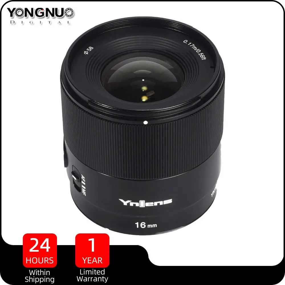 YONGNUO YN16mm f1.8S APS-C Wide Angle Prime Lens for Sony E Mount a7III a6500 a5100 Large Aperture Auto Focus Camera Lente