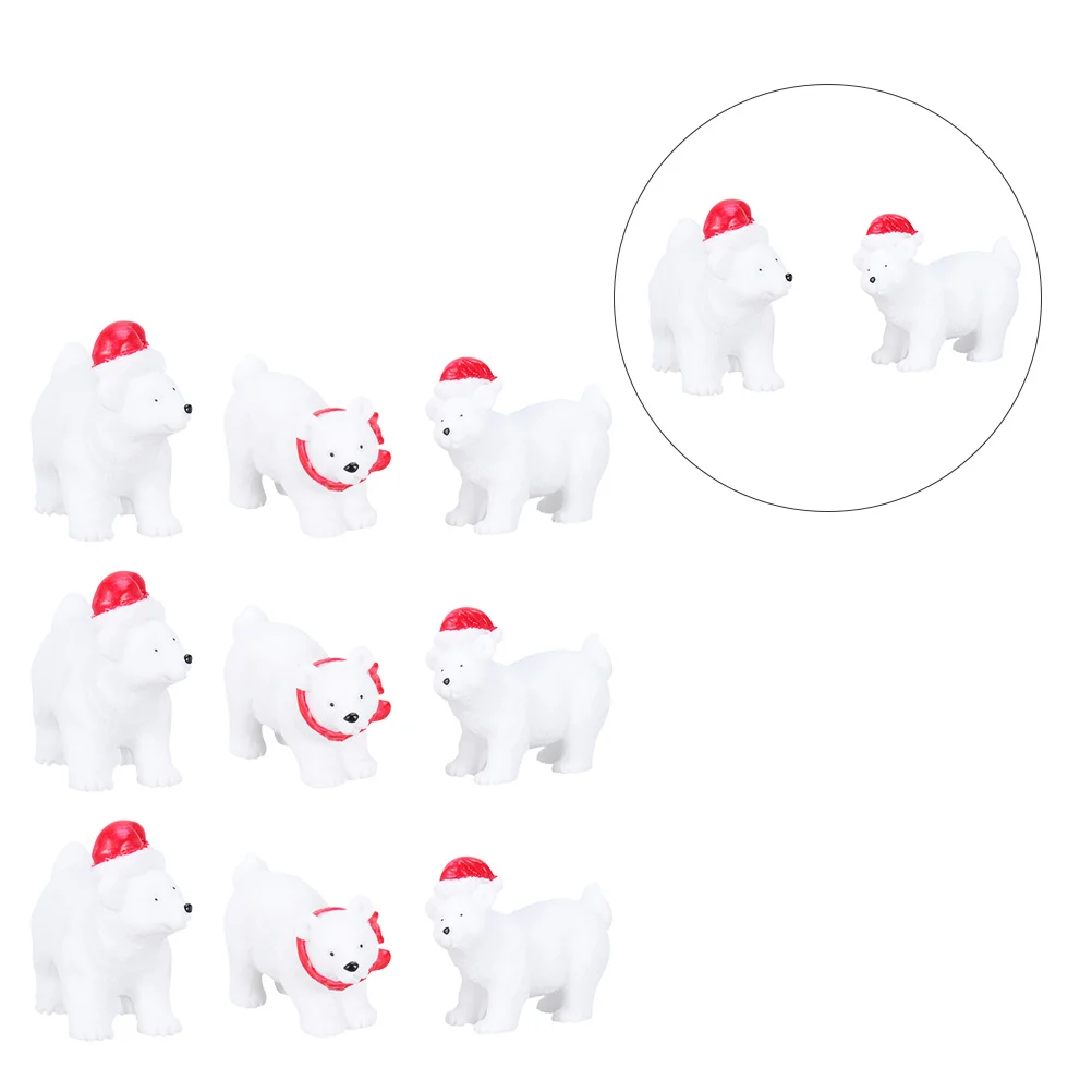 

Christmas Ornament Animal Decorations Snowball Ornaments Resin Mini Figurine Table Miniatures Indoor Miniature Adornment Crafts