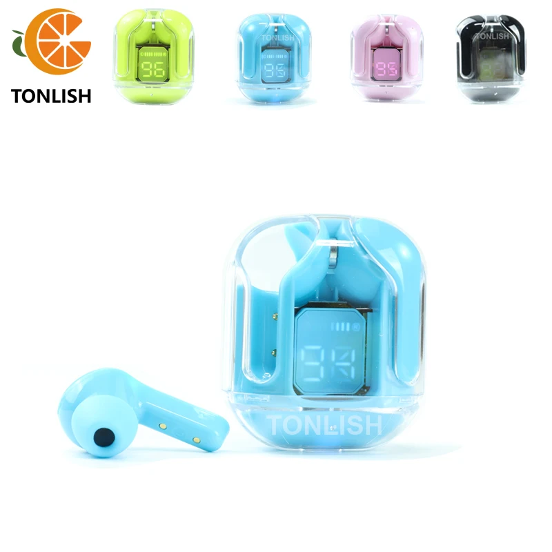 

TONLISH BT30 Transparent Crystal Wireless Bluetooth Sports Earphones ENC Noise Canceling Headphones HiFi Stereo Bass Earbuds
