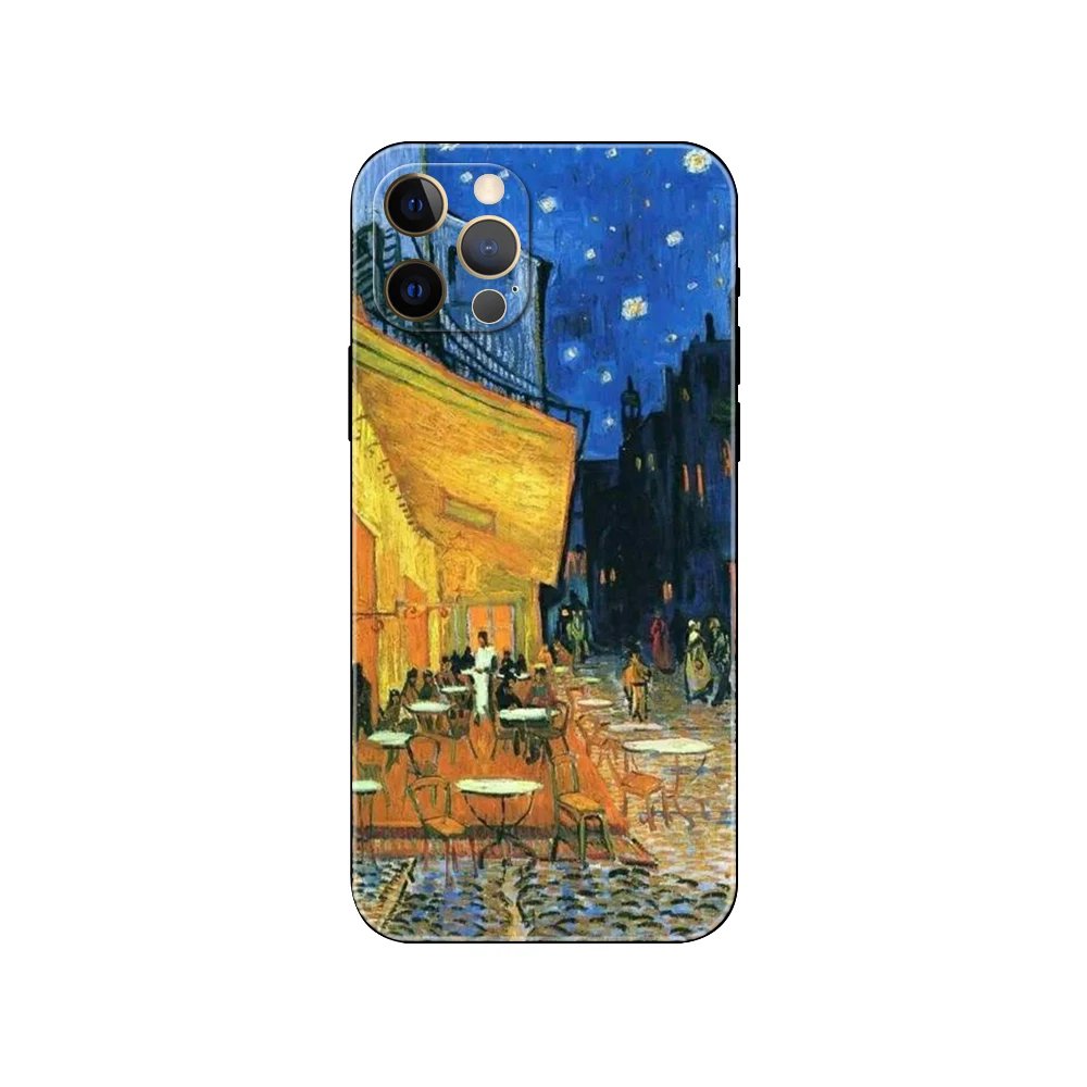 Чехол для телефона с рисунком Ван Гога iphone 5 5s 2020se 6 6s 7 8 plus x 10 XR XS 11 12 13 mini pro MAX черный