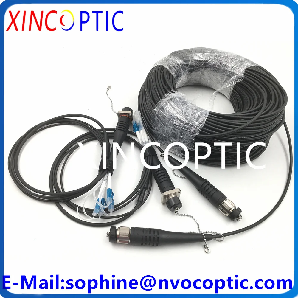 4C одномодовый ODC штекерный круглый штекер 5 0 мм ТПУ 200 м оптоволоконный кабель и 2