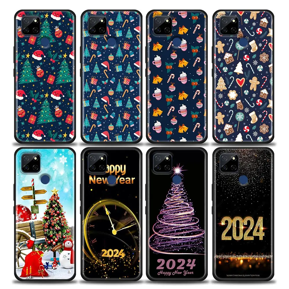 

Merry Christmas Elk Santa Hat Tree Cover Phone Case For OPPO Realme X50 XT X 11 10 9 9I 8 8I 7 6 Pro Plus Case Funda Coque Shell