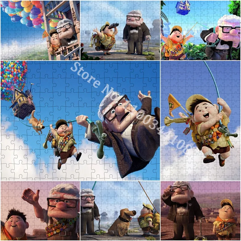 

Disney Action Movie Up Jigsaw Puzzles Cartoon 300/500/1000 Pcs Paper Puzzles Kids Educational Adults Decompressing Toy Gifts
