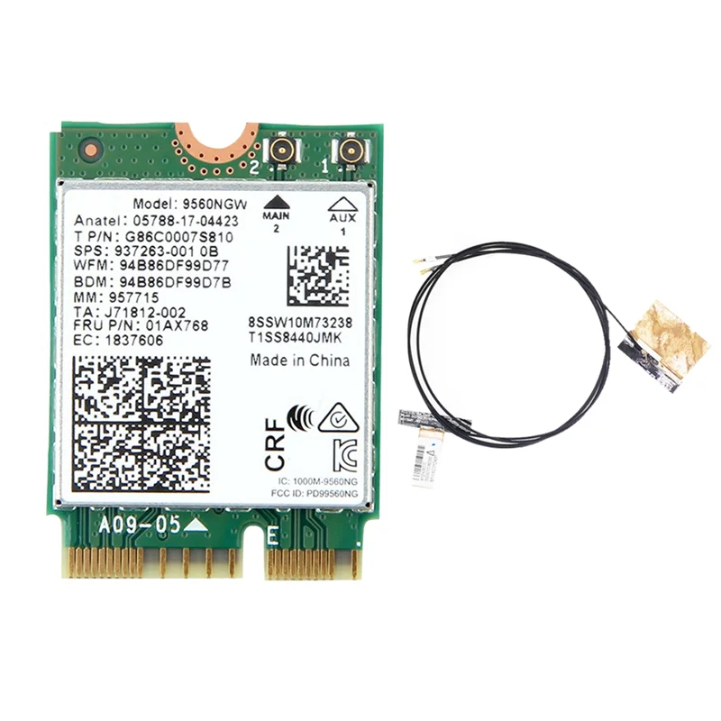 Карта Wi-Fi 9560NGW + антенна 1730 Мбит/с беспроводной адаптер переменного тока 9560