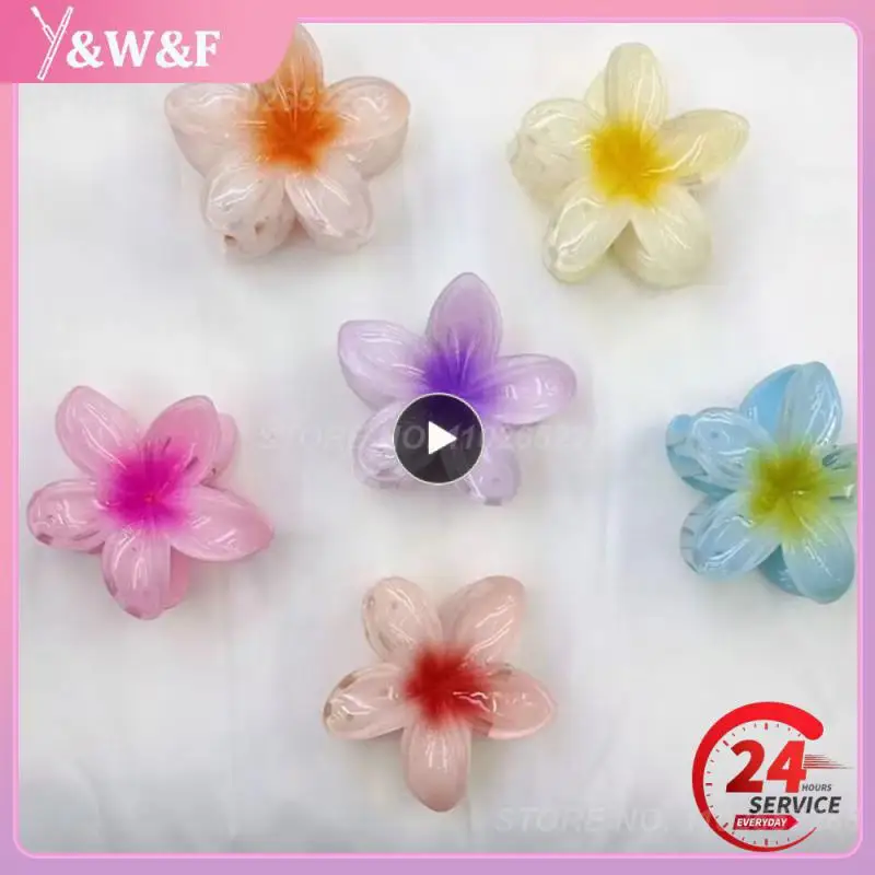 

1 ~ 5 шт. летние градиентные Цветочные акриловые заколки для волос для женщин девочек милые заколки для конского хвоста Акула искусственные волосы