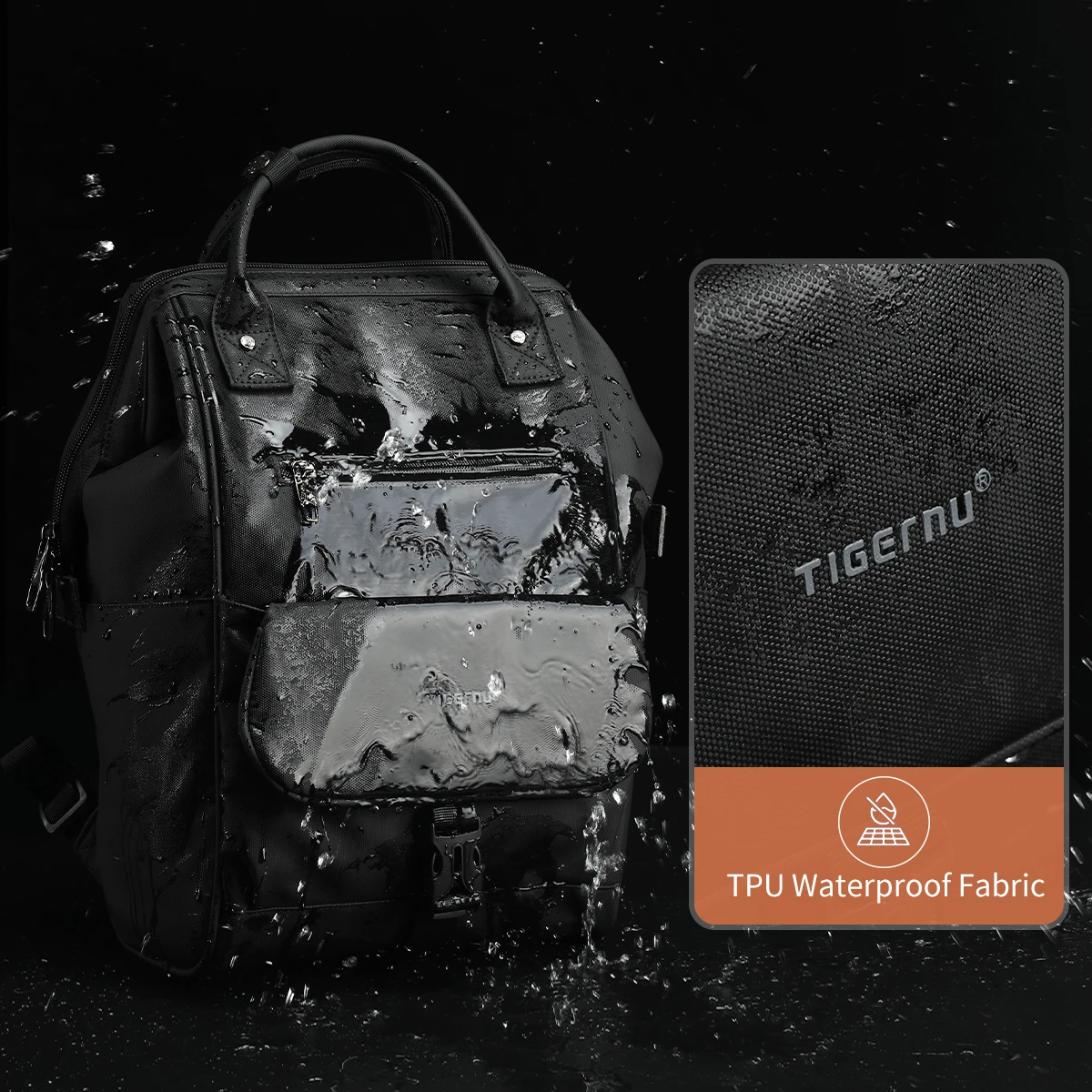 Фото Женский многофункциональный рюкзак для ноутбука Tigernu 15,6 дюйма, водонепроницаемый из TPU с LED-полосой для путешествий, школы, бизнеса и повседневных поездок №3