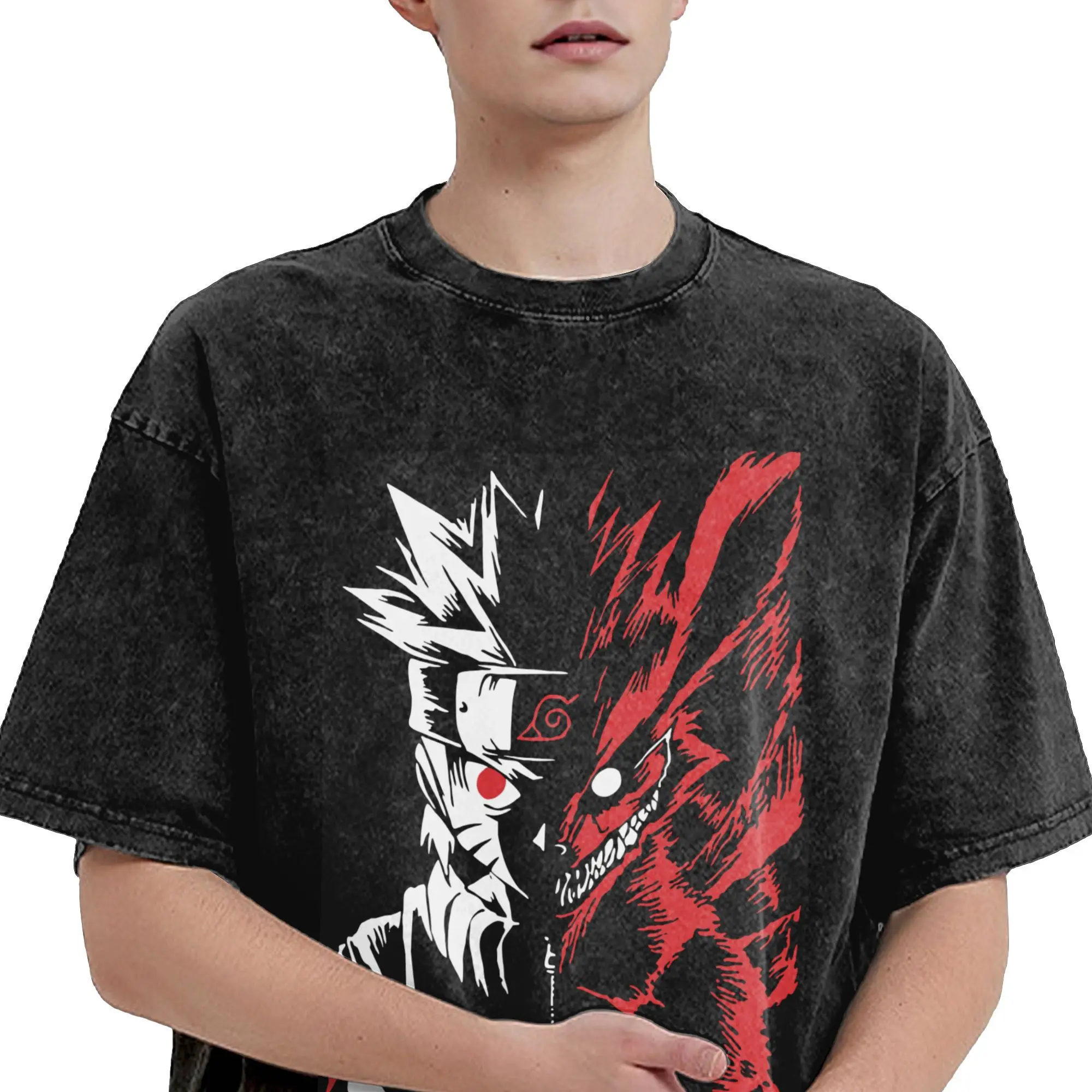 Harajuku Narutos Akatsuki Pein уличная одежда винтажная стираная футболка мужская хлопковая с