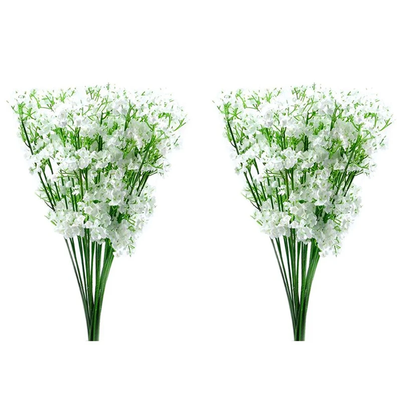 

24 Stems Artificial White Gypsophila Silk Flower Bunch Baby's Breath