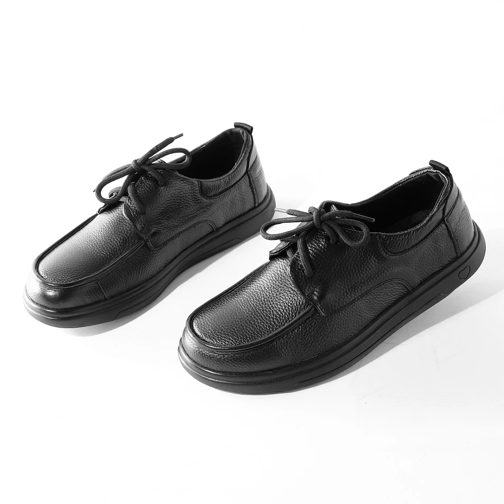 Верхний слой коровьей кожи! Высококачественная удобная черная кожаная