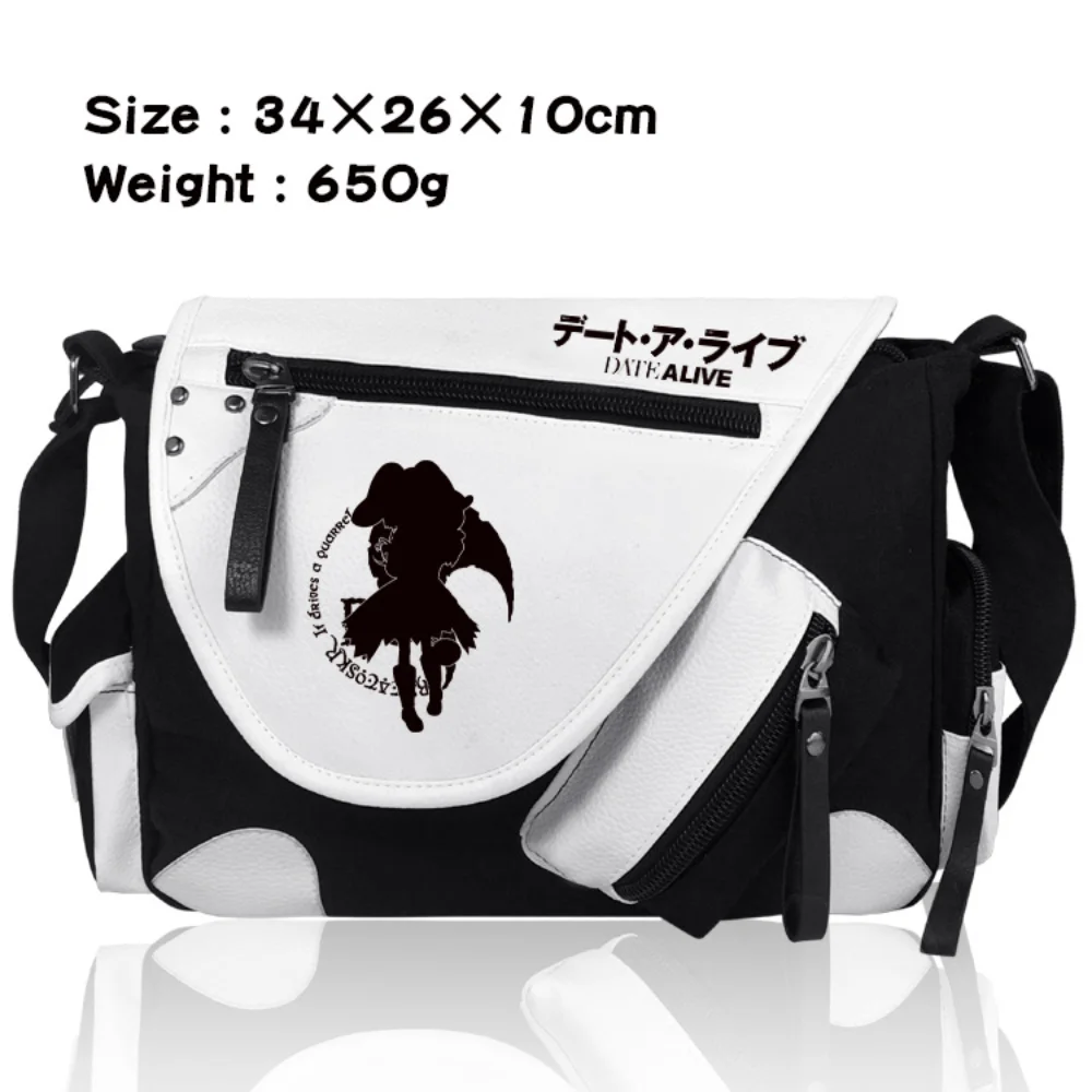 Anime DATE A LIVE Print High Capacity Leisure Shoulder Bag Oxford Cartoon Messenger Bags Unisex Travel Satchel Gifts