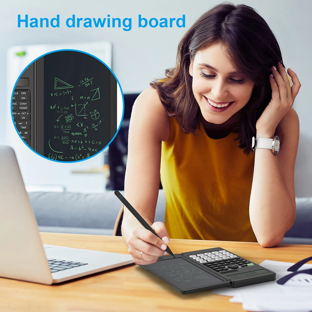 Научный калькулятор VAORLO на солнечной энергии с 6-дюймовым планшетом для письма. 401