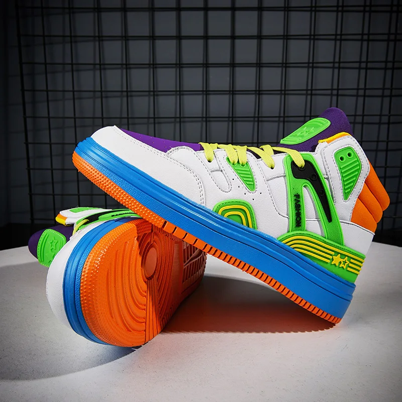 New High-top Mens Sport Shoes Comfortable Basketball Shoes Outdoor Breathable Walking Shoes Athletic Shoes for Male Tenis Basket