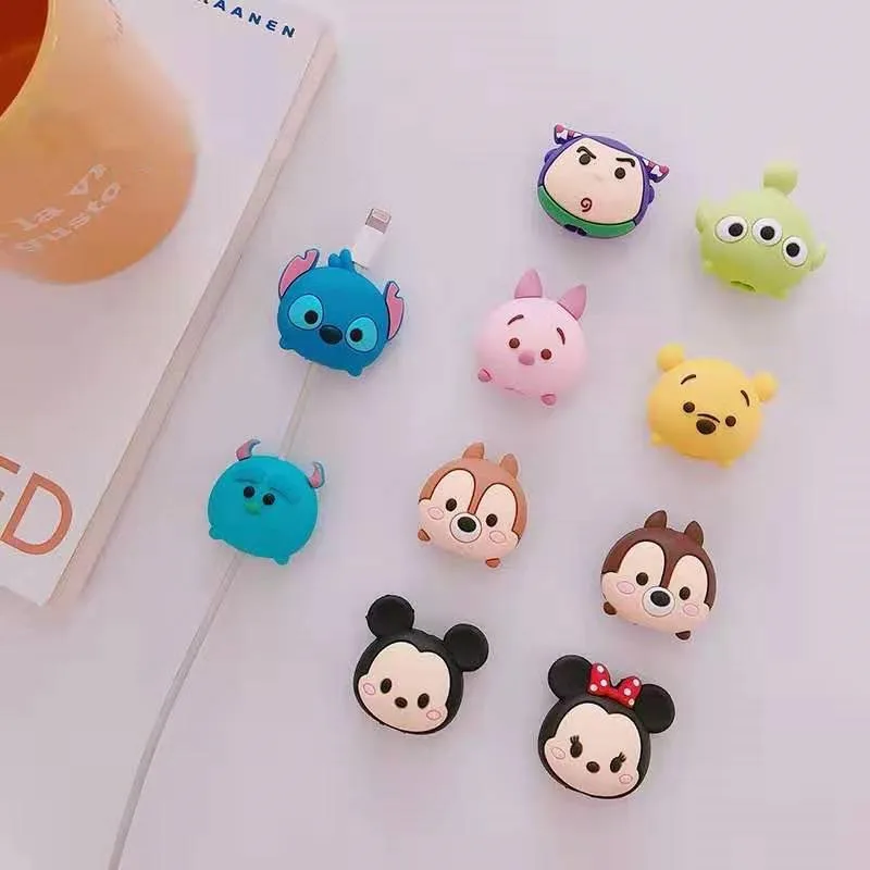 

Disney Mickey Minne cartoon suitable for data line protective sleeve Apple charging line antibreaking protection head DIY gifts