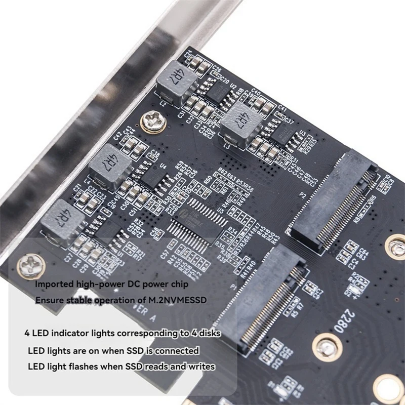 M.2 M Key SSD-накопитель для Pcie X16 4-канальная разделенная карта массива 4X32 Гбит/с