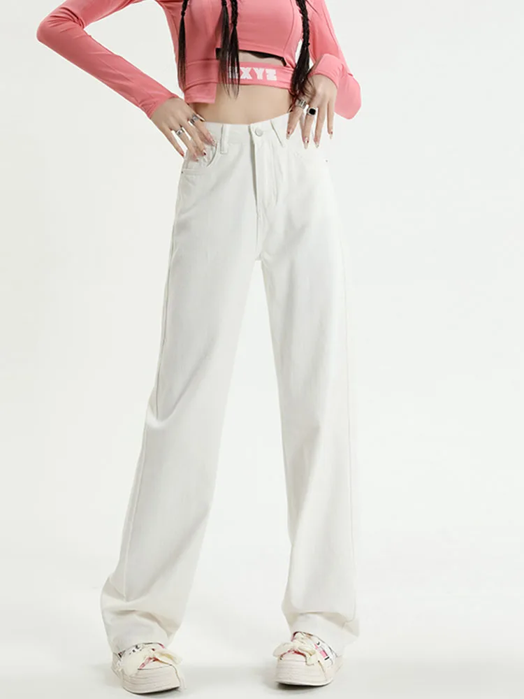 Синие джинсы UETEEY с завышенной талией широкие мешковатые брюки уличные мода 2024