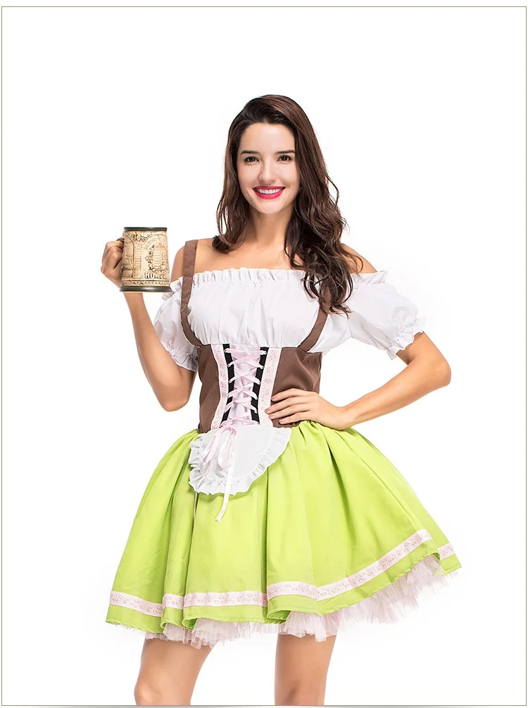 Женский костюм-платье Октоберфест Дирндль Карнавал Баварский мини-горничная на